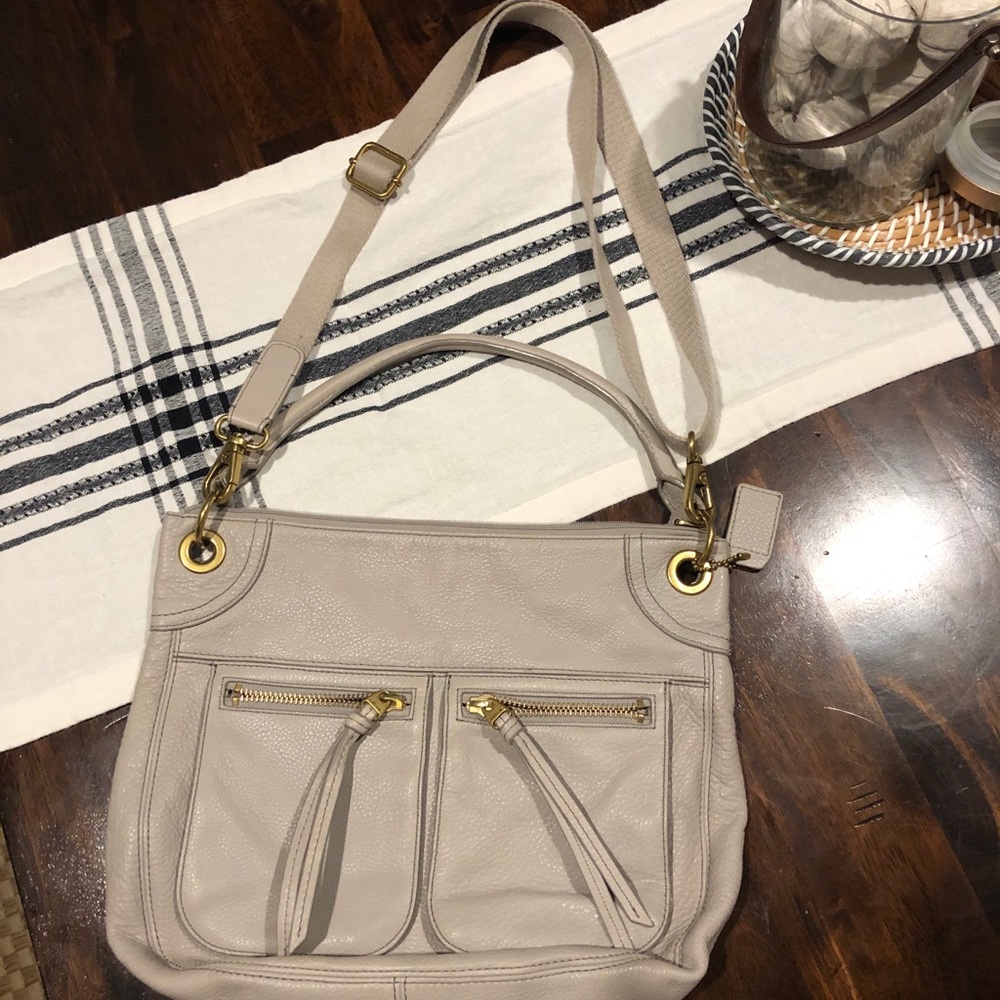 Gray Fossil Crossbody Shoulder Bag